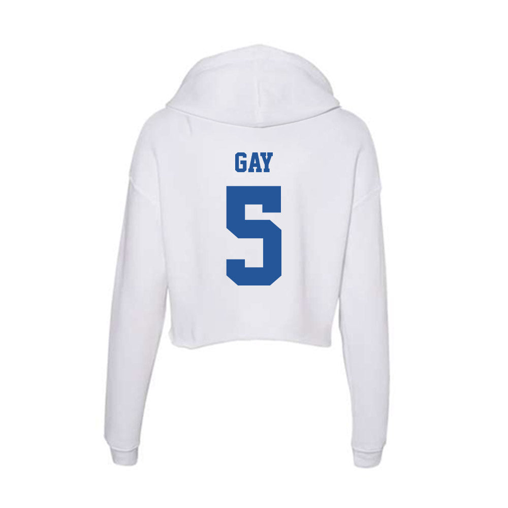 Hampton - NCAA Football : Nijay Gay - Women's Crop Fleece Hoodie-1