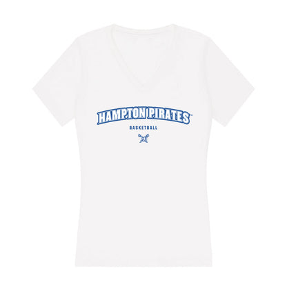 Hampton - NCAA Men's Basketball : Jalyke Gaines-Wyatt - Women's V-Neck T-Shirt-0