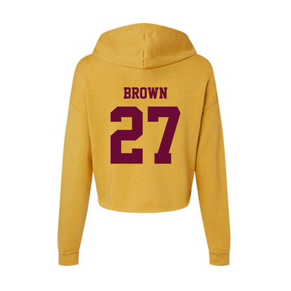 Central Michigan - NCAA Baseball : Jake Brown - Women's Crop Fleece Hoodie-1