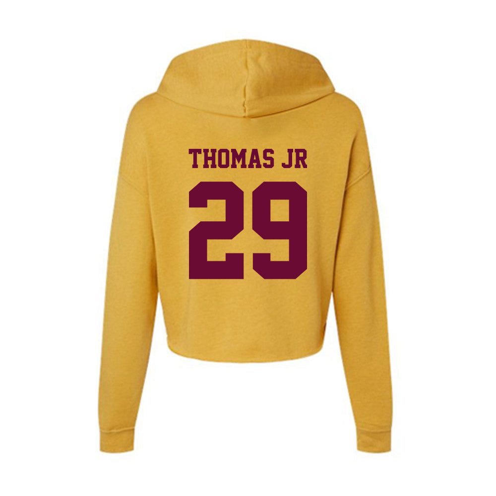 Central Michigan - NCAA Football : Andre Thomas Jr - Women's Crop Fleece Hoodie-1