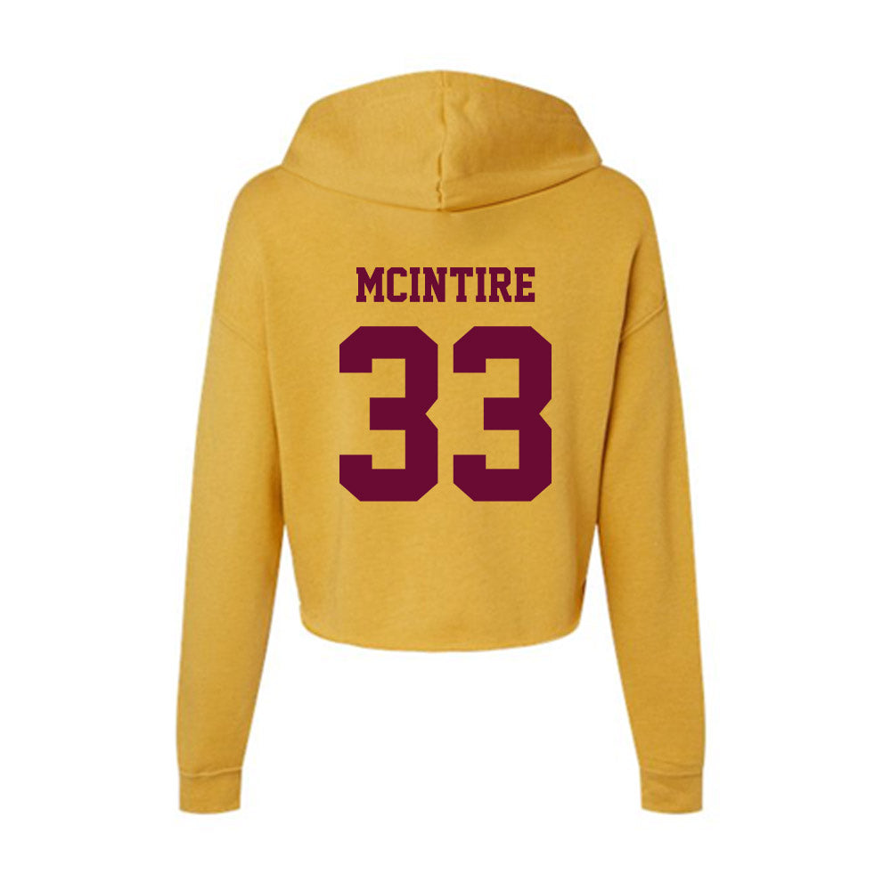 Central Michigan - NCAA Men's Basketball : Logan Mcintire - Women's Crop Fleece Hoodie-1