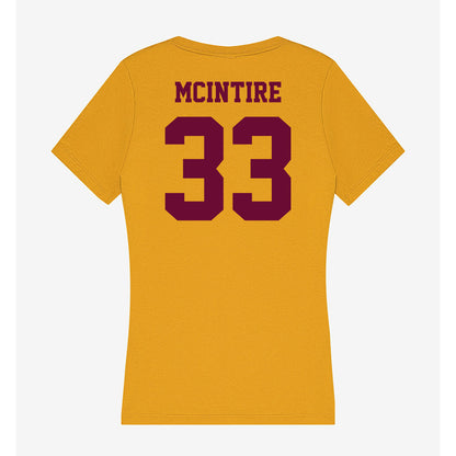 Central Michigan - NCAA Men's Basketball : Logan Mcintire - Women's V-Neck T-Shirt-1