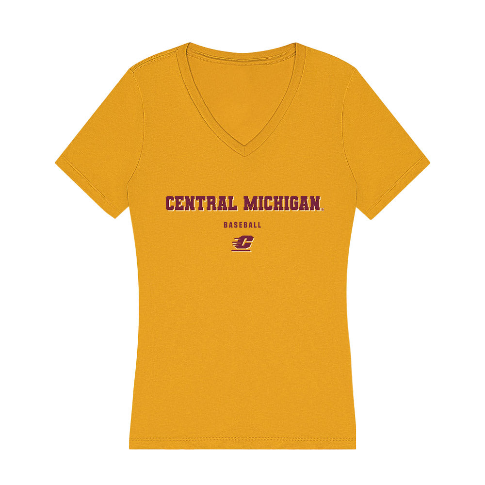 Central Michigan - NCAA Baseball : Zach Knowlton - Women's V-Neck T-Shirt-0