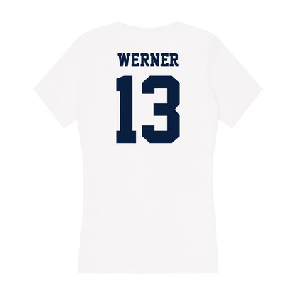 Northern Arizona - NCAA Football : Xander Werner - Women's V-Neck T-Shirt-1