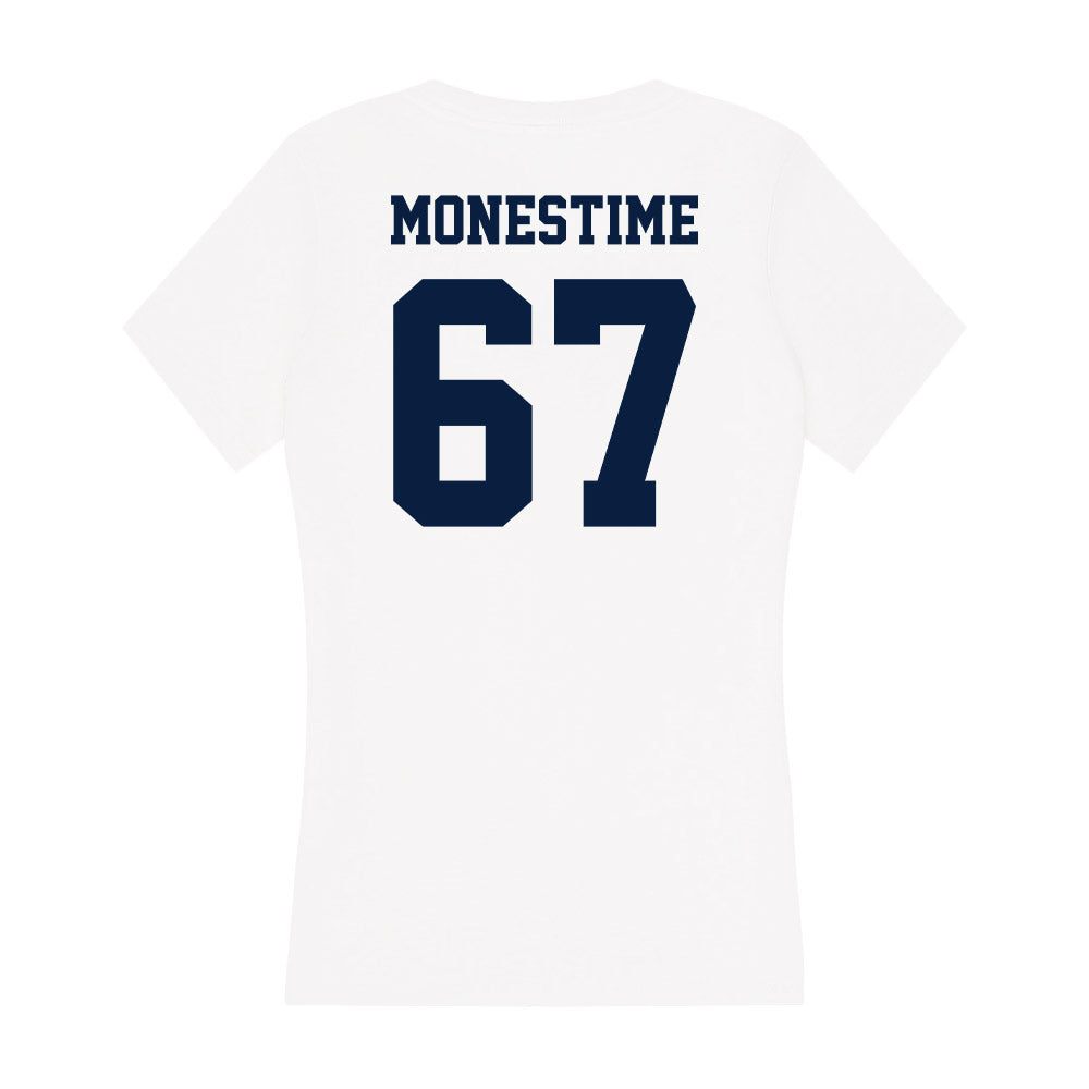 Northern Arizona - NCAA Football : Dax Monestime - Women's V-Neck T-Shirt-1