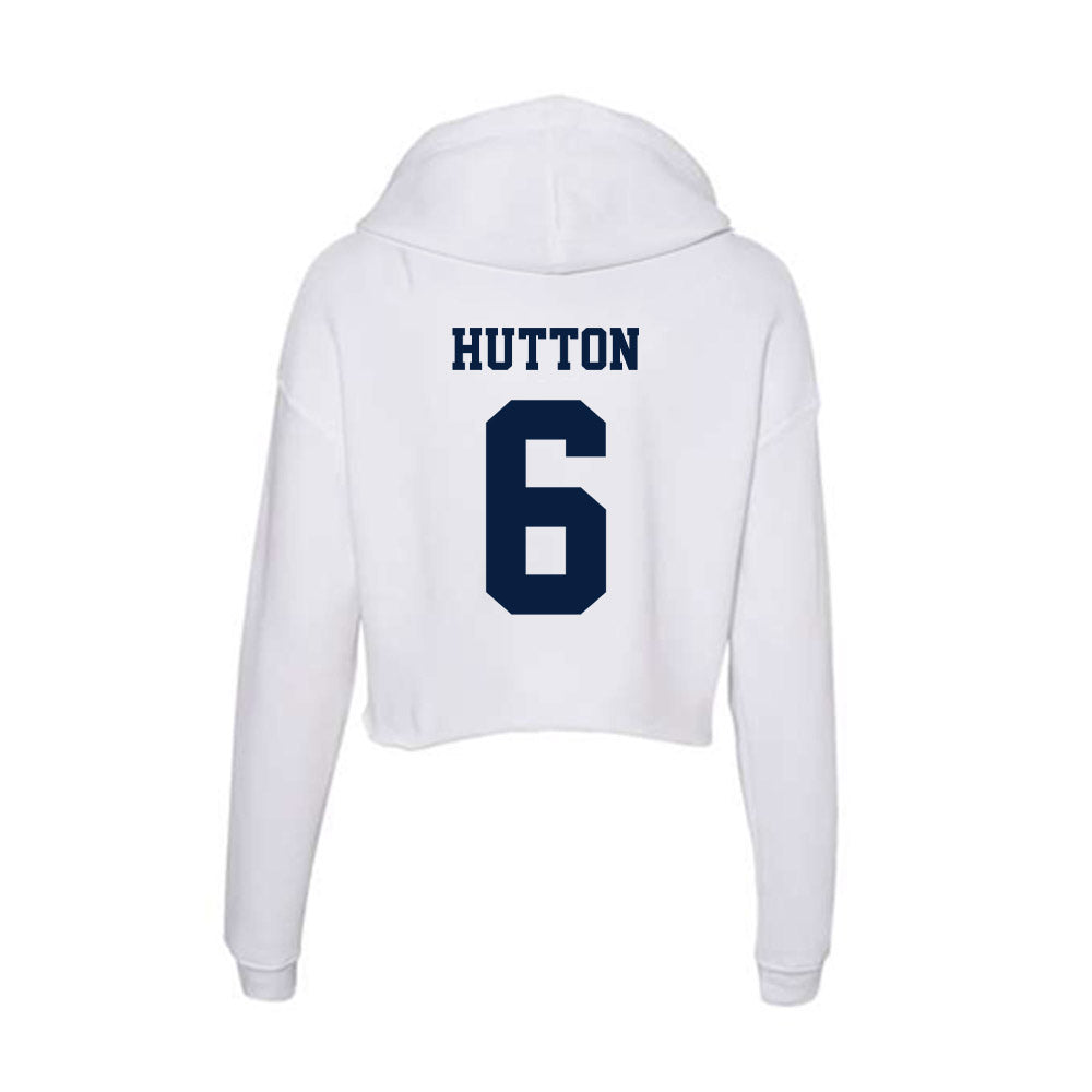 Northern Arizona - NCAA Men's Basketball : Tyler Hutton - Women's Crop Fleece Hoodie-1