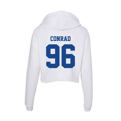 CNU - NCAA Football : Walker Conrad - Women's Crop Fleece Hoodie-1