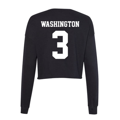 New Mexico - NCAA Men's Basketball : Tru Washington - Women's Cropped Crew Fleece-1