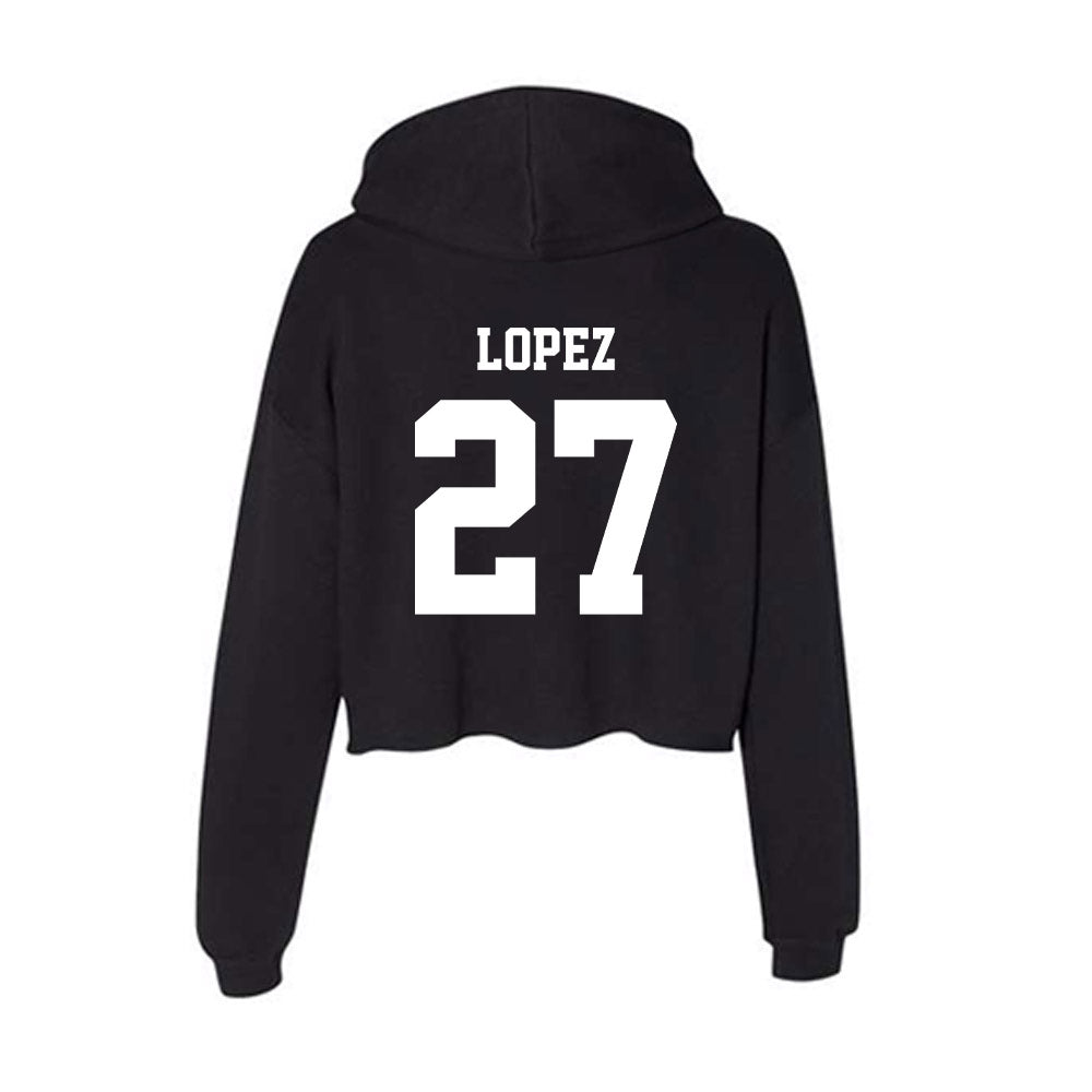 New Mexico - NCAA Baseball : David Lopez - Women's Crop Fleece Hoodie-1