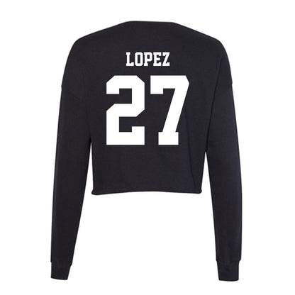 New Mexico - NCAA Baseball : David Lopez - Women's Cropped Crew Fleece-1