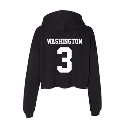 New Mexico - NCAA Men's Basketball : Tru Washington - Women's Crop Fleece Hoodie-1