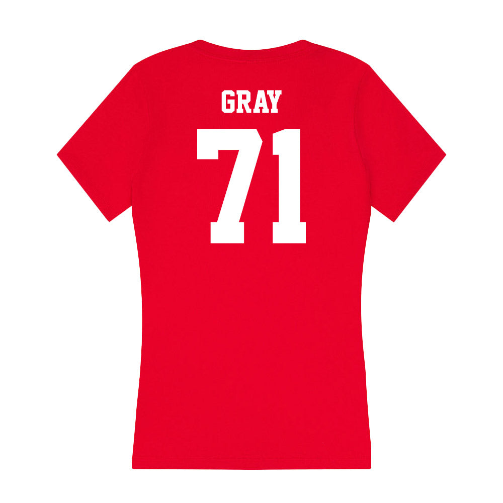 New Mexico - NCAA Football : Travis Gray - Women's V-Neck T-Shirt-1