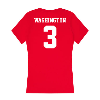 New Mexico - NCAA Men's Basketball : Tru Washington - Women's V-Neck T-Shirt-1