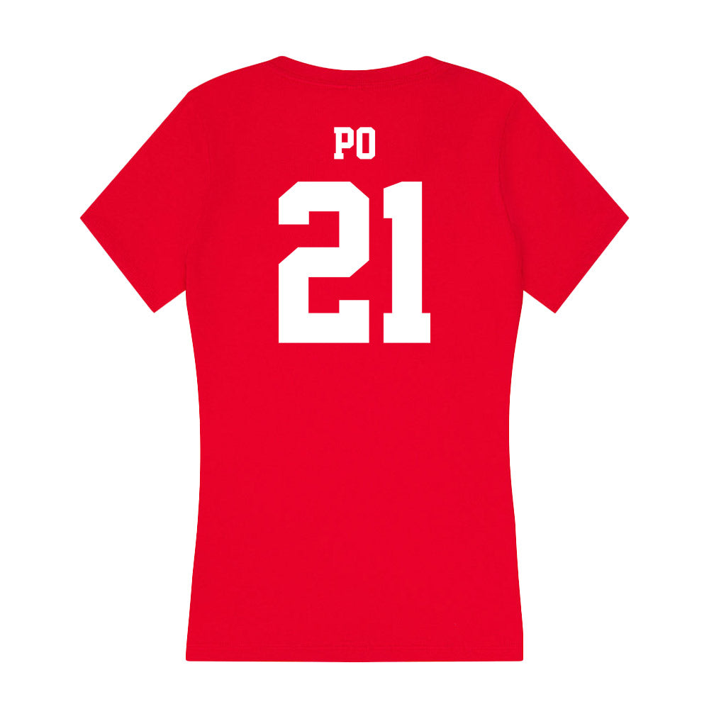 New Mexico - NCAA Women's Basketball : Reza Po - Women's V-Neck T-Shirt-1