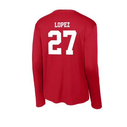 New Mexico - NCAA Baseball : David Lopez - Activewear Long Sleeve T-Shirt-1