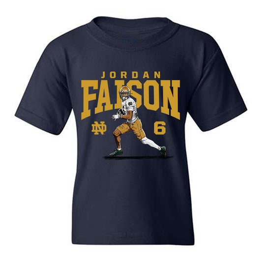 Notre Dame - NCAA Football : Jordan Faison - Youth T-Shirt-0