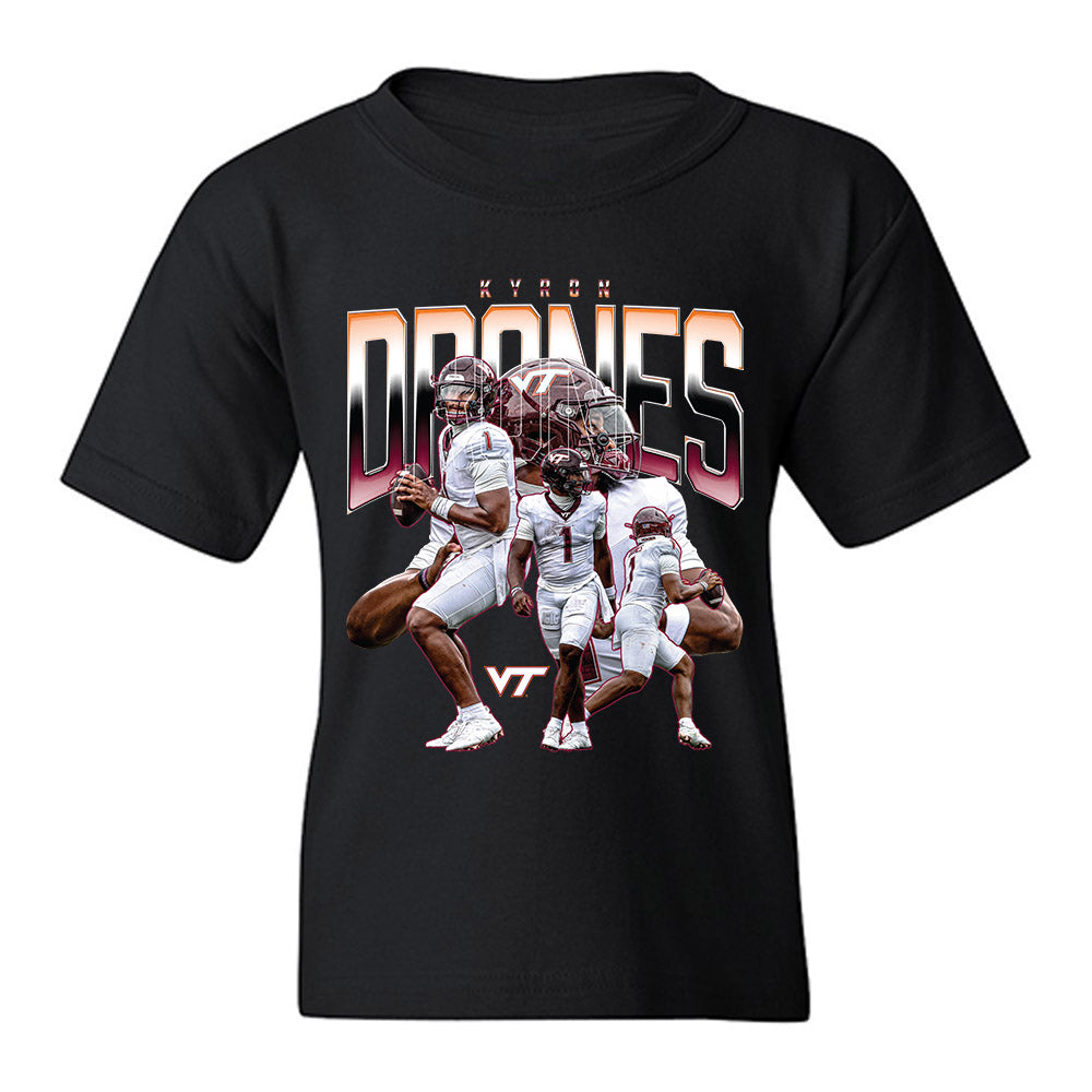 Virginia Tech - NCAA Football : Kyron Drones - Collage Youth T-Shirt-0