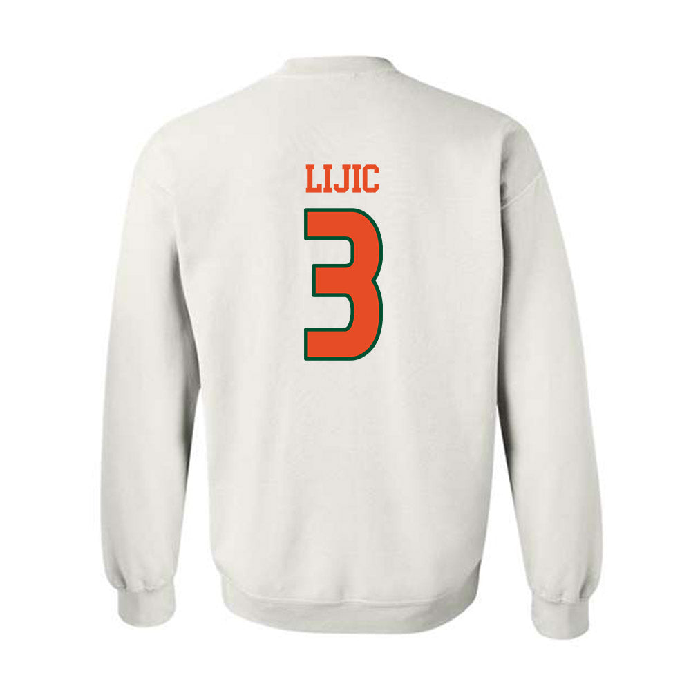 Miami - NCAA Women's Volleyball : Kate Lijic - Replica Shersey Crewneck Sweatshirt-1