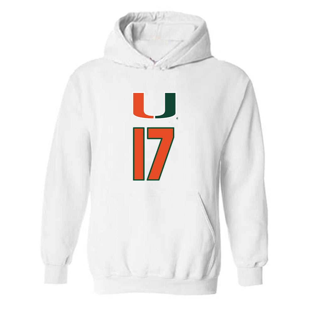 Miami - NCAA Women's Volleyball : Jazmin Vergara - Replica Shersey Hooded Sweatshirt-0