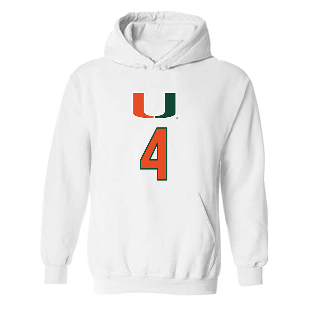 Miami - NCAA Women's Volleyball : Logan Wiley - Replica Shersey Hooded Sweatshirt-0