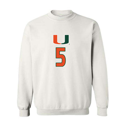 Miami - NCAA Women's Volleyball : Olivia Durst - Replica Shersey Crewneck Sweatshirt-0