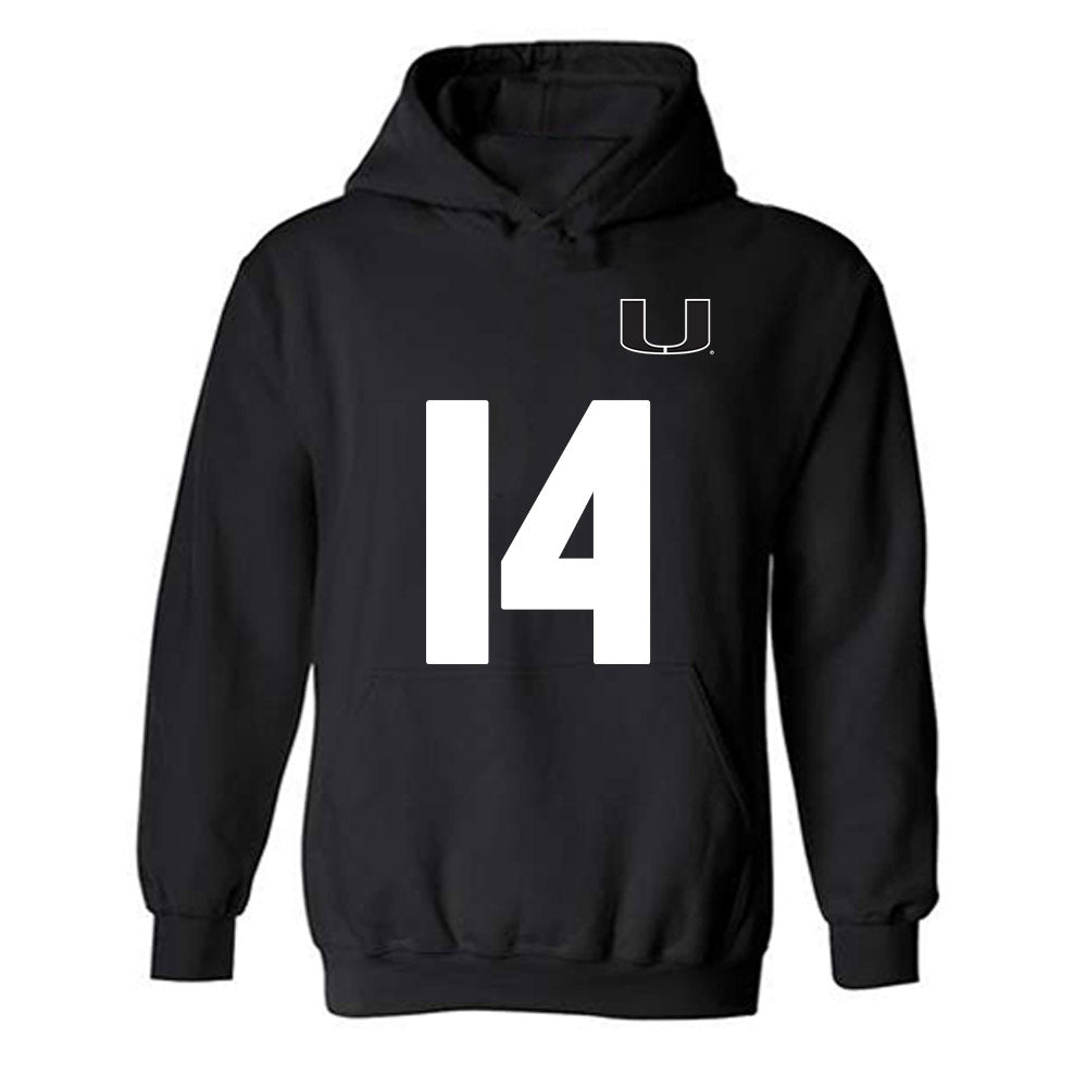 Miami - NCAA Women's Soccer : Taylor Maxwell - Replica Shersey Hooded Sweatshirt-0