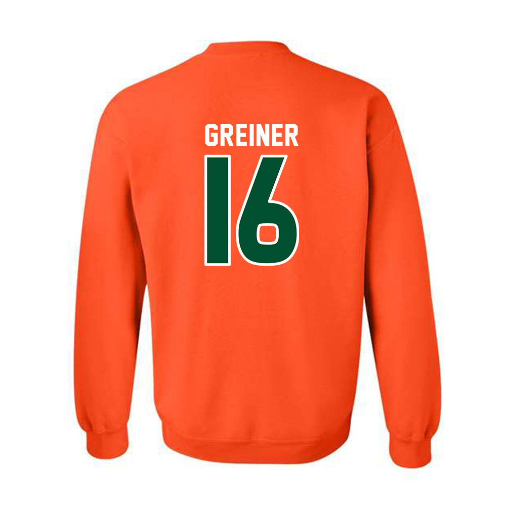 Miami - NCAA Women's Soccer : Sarah Greiner - Replica Shersey Crewneck Sweatshirt-1