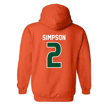 Miami - NCAA Women's Soccer : Emilie Simpson - Replica Shersey Hooded Sweatshirt-1