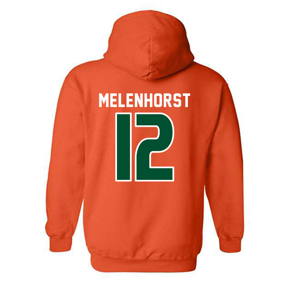 Miami - NCAA Women's Soccer : Teegan Melenhorst - Replica Shersey Hooded Sweatshirt-1