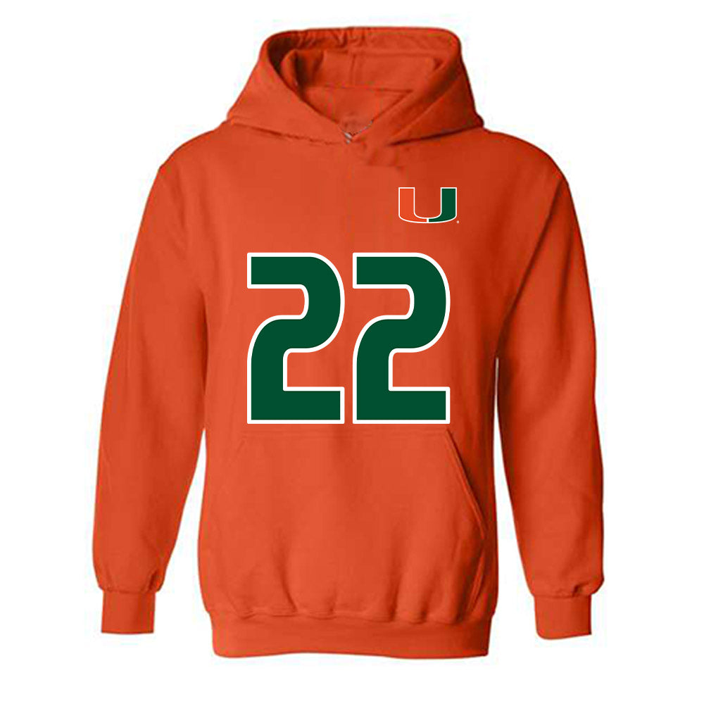 Miami - NCAA Women's Soccer : Brie Severns - Replica Shersey Hooded Sweatshirt-0
