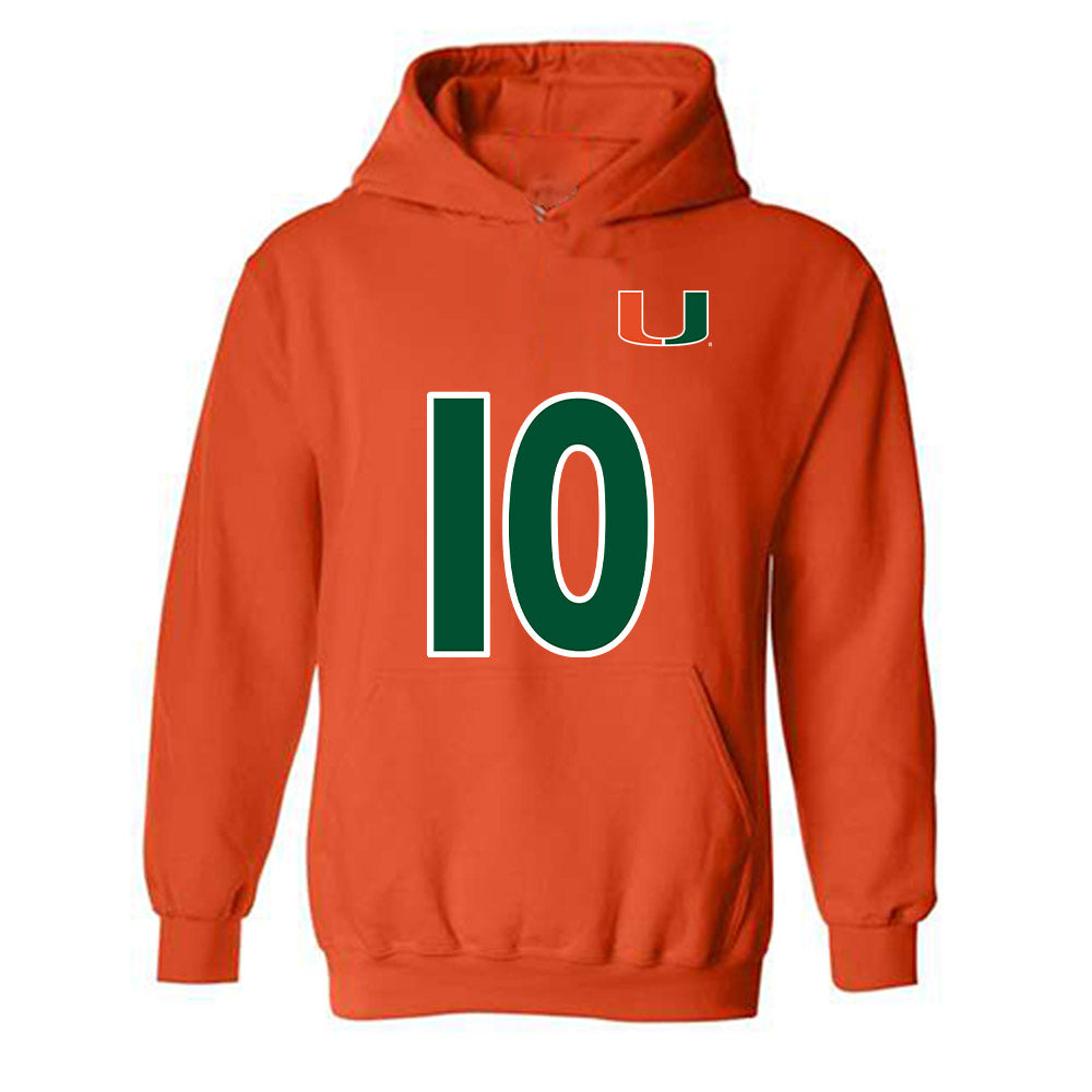 Miami - NCAA Women's Soccer : Eabha Omahony - Replica Shersey Hooded Sweatshirt-0