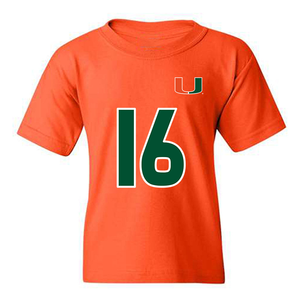 Miami - NCAA Women's Soccer : Sarah Greiner - Replica Shersey Youth T-Shirt-0