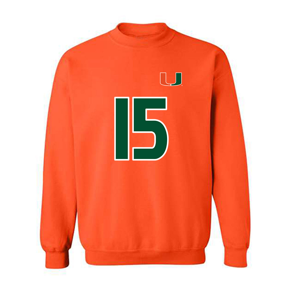 Miami - NCAA Women's Soccer : Allie Serlenga - Replica Shersey Crewneck Sweatshirt-0
