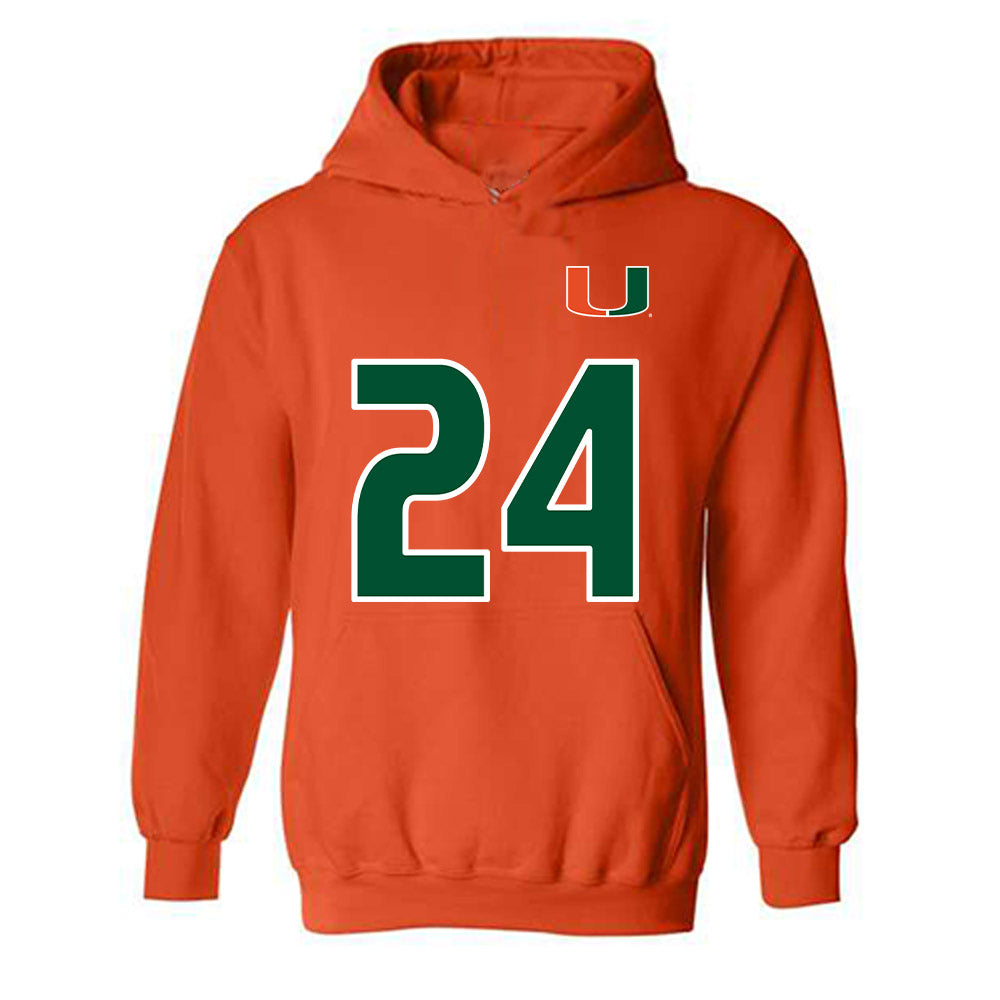 Miami - NCAA Women's Soccer : Alyssa Stephenson - Replica Shersey Hooded Sweatshirt-0