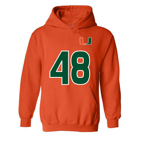 Miami - NCAA Women's Soccer : sage carey - Replica Shersey Hooded Sweatshirt-0