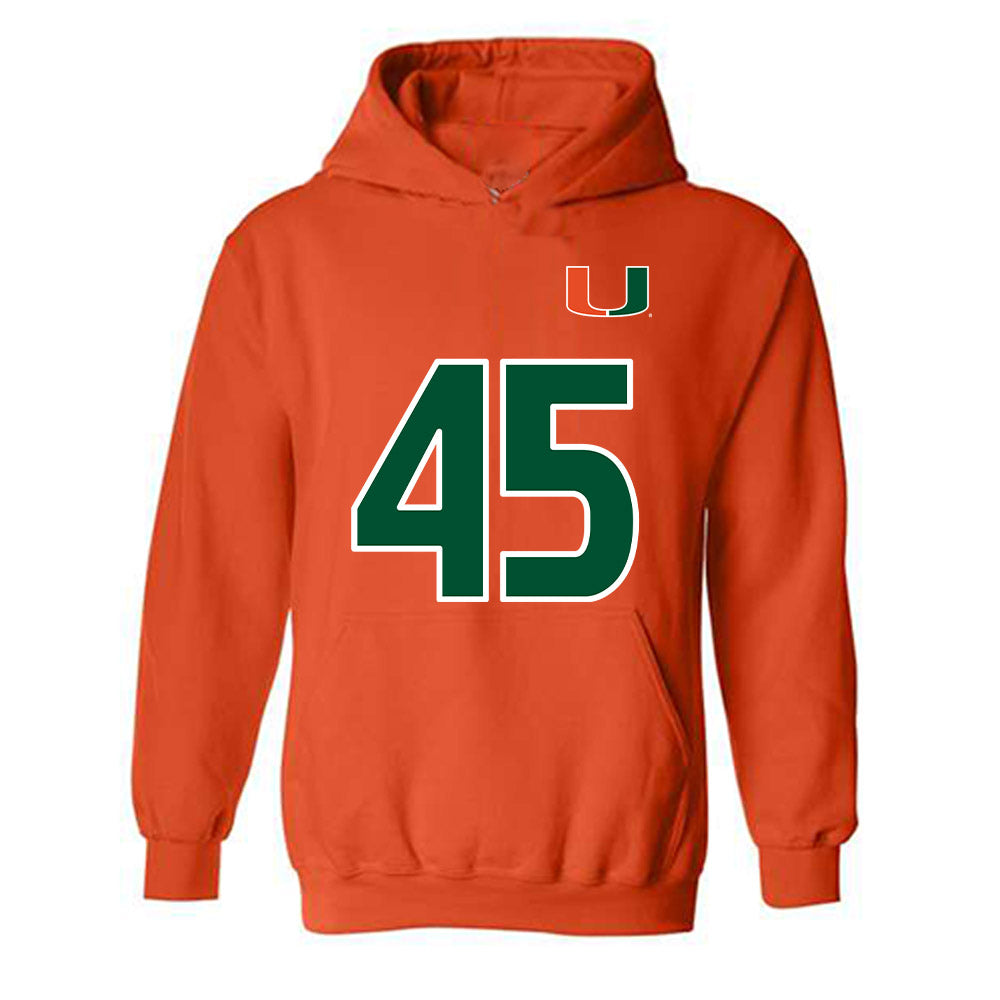 Miami - NCAA Women's Soccer : Gray Willson - Replica Shersey Hooded Sweatshirt-0