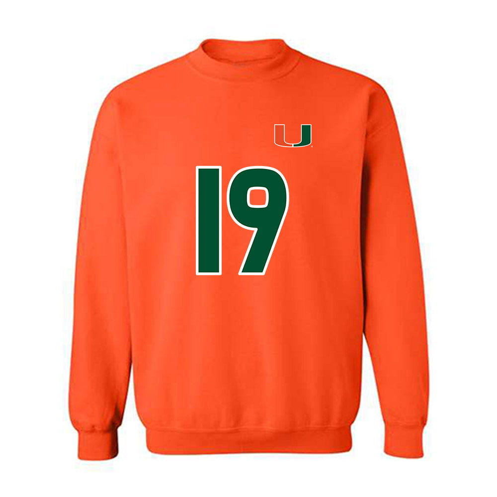 Miami - NCAA Women's Soccer : Maddie Landers - Replica Shersey Crewneck Sweatshirt-0