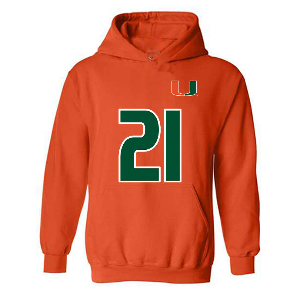 Miami - NCAA Women's Soccer : Kyla Gallagher - Replica Shersey Hooded Sweatshirt-0