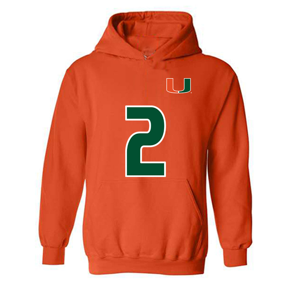 Miami - NCAA Women's Soccer : Emilie Simpson - Replica Shersey Hooded Sweatshirt-0