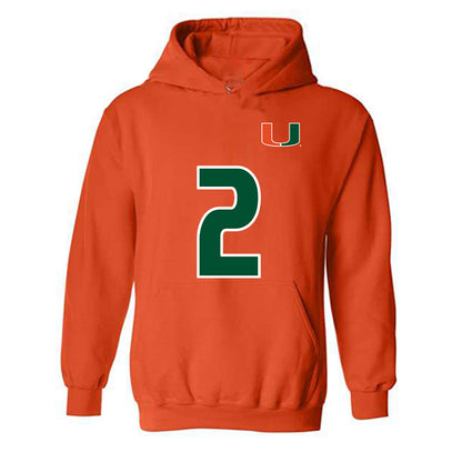 Miami - NCAA Women's Soccer : Emilie Simpson - Replica Shersey Hooded Sweatshirt-0