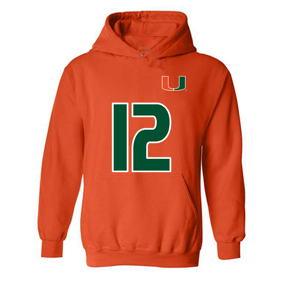 Miami - NCAA Women's Soccer : Teegan Melenhorst - Replica Shersey Hooded Sweatshirt-0