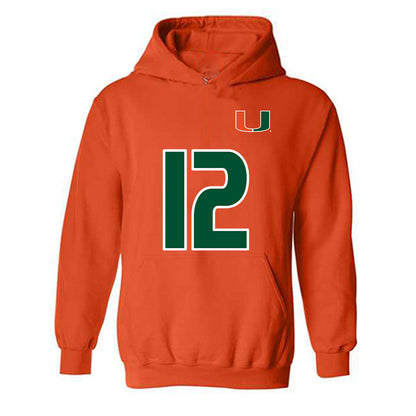 Miami - NCAA Women's Soccer : Teegan Melenhorst - Replica Shersey Hooded Sweatshirt-0