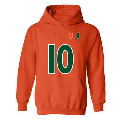 Miami - NCAA Women's Soccer : Julia Edwards - Replica Shersey Hooded Sweatshirt-0