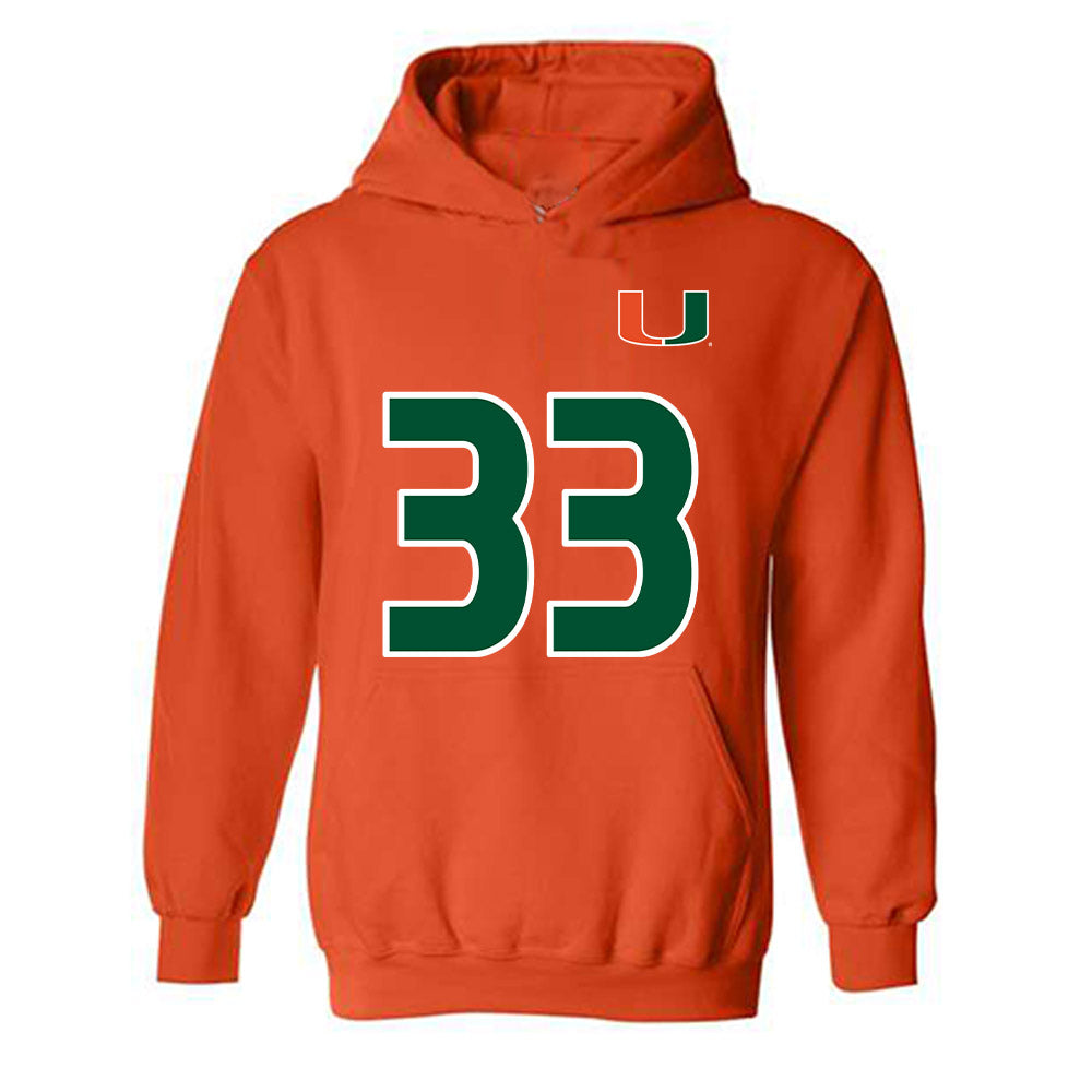 Miami - NCAA Women's Soccer : Hanna Moore - Replica Shersey Hooded Sweatshirt-0