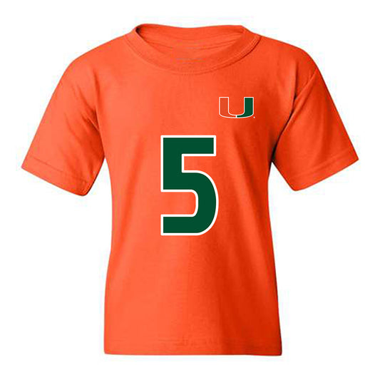 Miami - NCAA Women's Soccer : Amanda Peck - Replica Shersey Youth T-Shirt-0