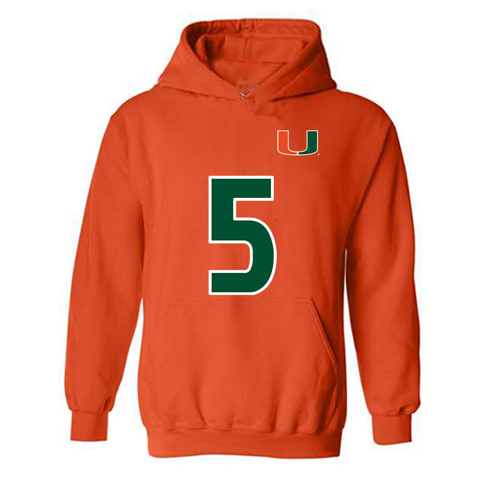 Miami - NCAA Women's Soccer : Amanda Peck - Replica Shersey Hooded Sweatshirt-0