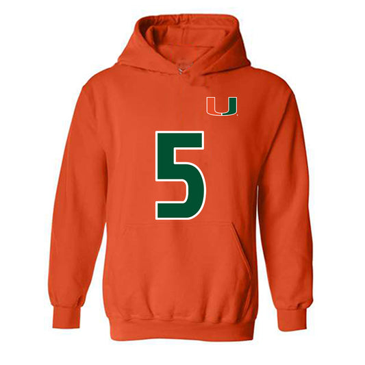 Miami - NCAA Women's Soccer : Amanda Peck - Replica Shersey Hooded Sweatshirt-0