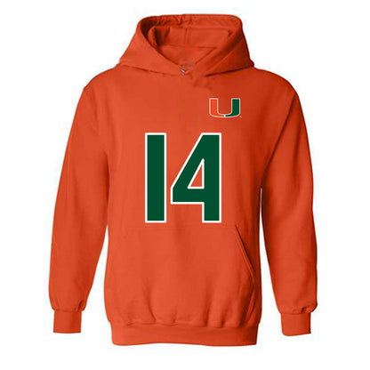 Miami - NCAA Women's Soccer : Taylor Maxwell - Replica Shersey Hooded Sweatshirt-0