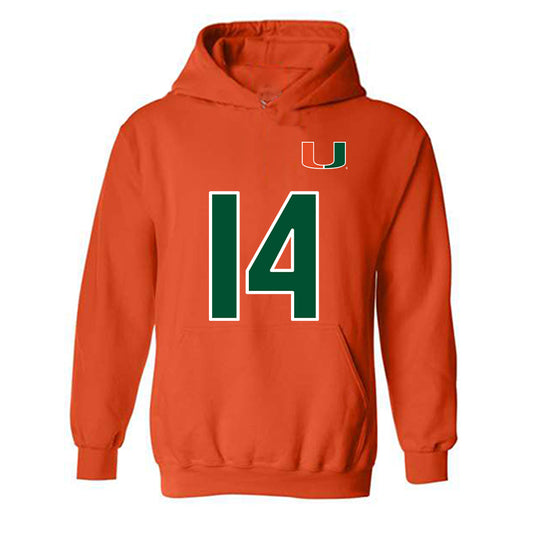 Miami - NCAA Women's Soccer : Taylor Maxwell - Replica Shersey Hooded Sweatshirt-0