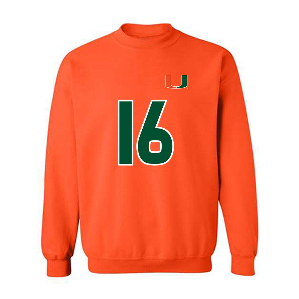 Miami - NCAA Women's Soccer : Sarah Greiner - Replica Shersey Crewneck Sweatshirt-0